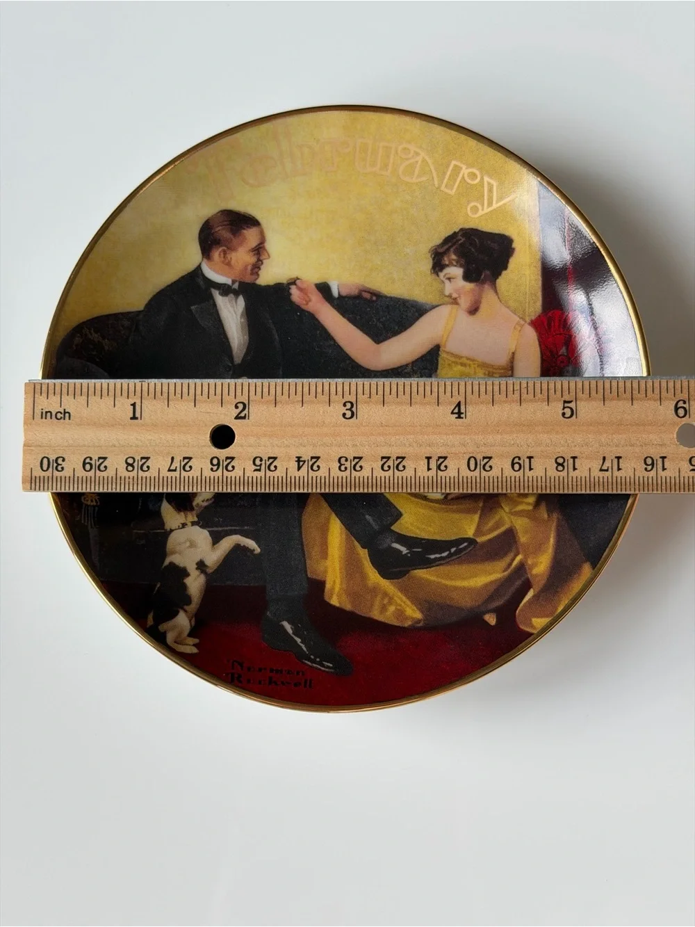 The Bradford Exchange Norman Rockwell “February: Flirting in the Parlor” Plate